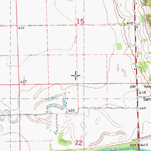 Topographic Map of Glasgow Election Precinct, IL