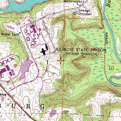 Topographic Map of Grantsburg Number 1 Election Precinct, IL