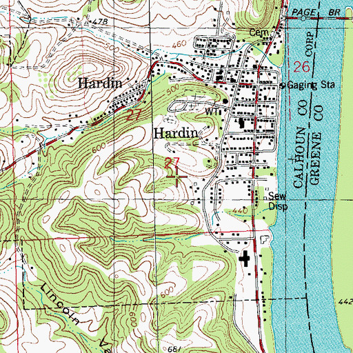 Topographic Map of Hardin Election Precinct, IL