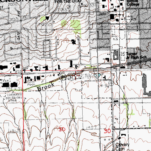 Topographic Map of Jacksonville Number 11 Election Precinct, IL