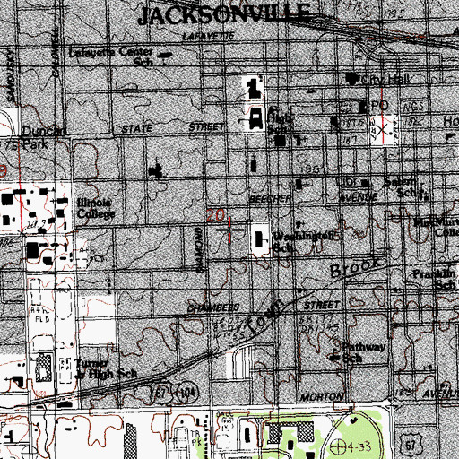 Topographic Map of Jacksonville Number 9 Election Precinct, IL