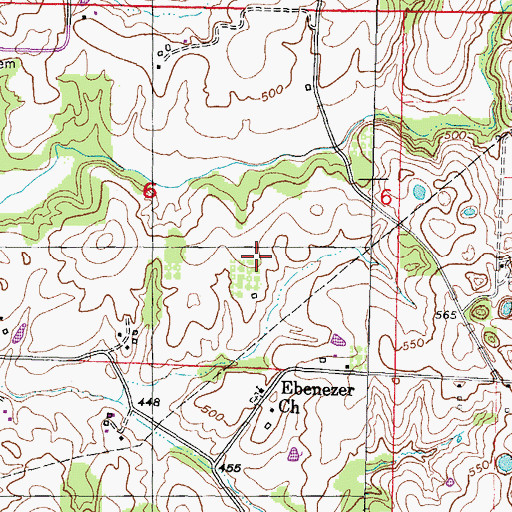Topographic Map of Jonesboro District 1 Election Precinct, IL