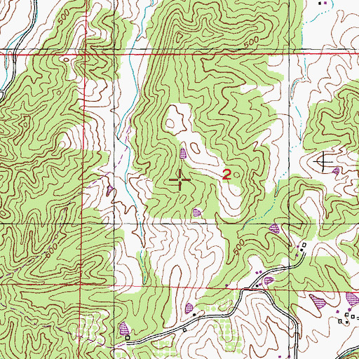 Topographic Map of Jonesboro District 2 Election Precinct, IL