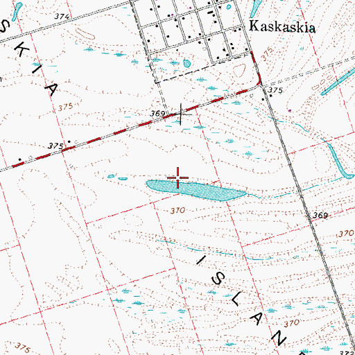Topographic Map of Kaskaskia Election Precinct, IL