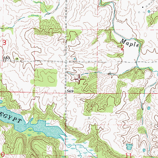 Topographic Map of Lake Number 2 Election Precinct, IL