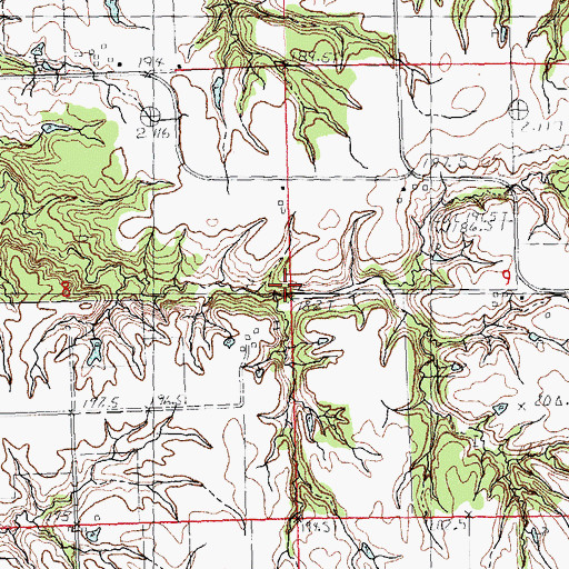 Topographic Map of Manchester Election Precinct, IL