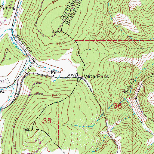 Topographic Map of Veta Pass, CO