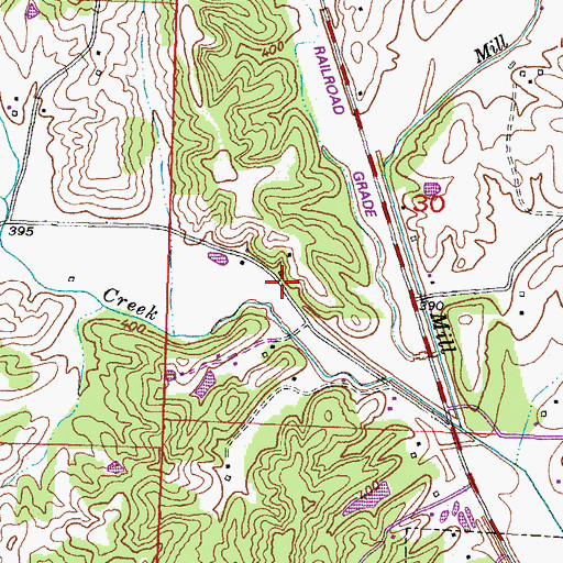 Topographic Map of Mill Creek Election Precinct, IL