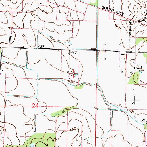 Topographic Map of Mount Carmel Election Precinct, IL