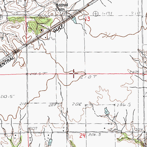 Topographic Map of Murrayville Number 2 Election Precinct (historical), IL