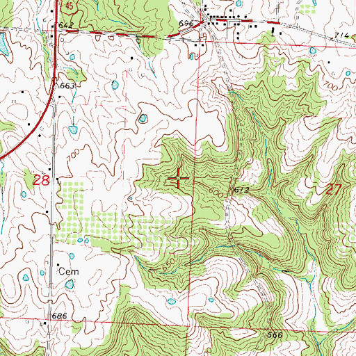 Topographic Map of Ozark Election Precinct, IL