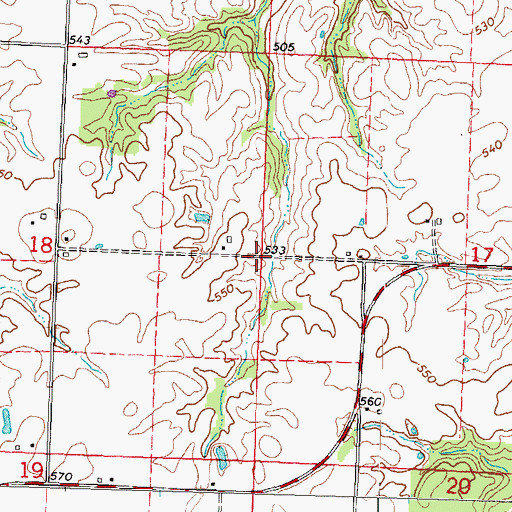 Topographic Map of Palestine Election Precinct, IL