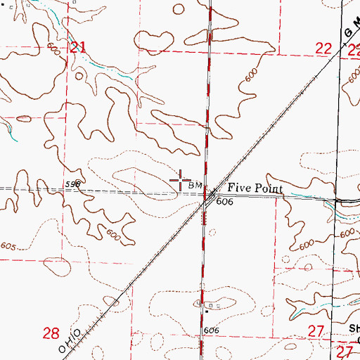 Topographic Map of Petersburg South Number 15 Election Precinct, IL