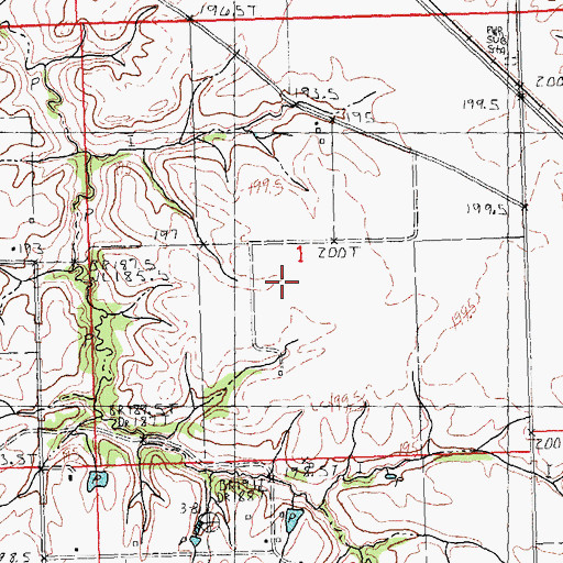 Topographic Map of Pisgah Election Precinct, IL