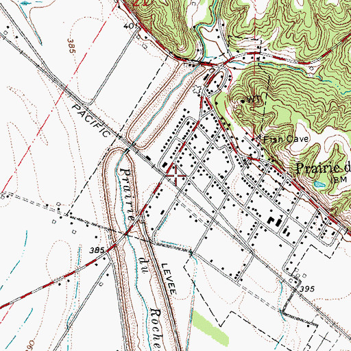 Topographic Map of Prairie du Rocher Election Precinct, IL