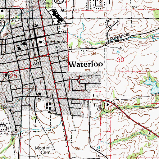 Topographic Map of Election Precinct 19, IL
