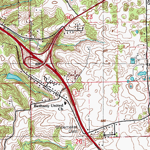 Topographic Map of Election Precinct 3, IL