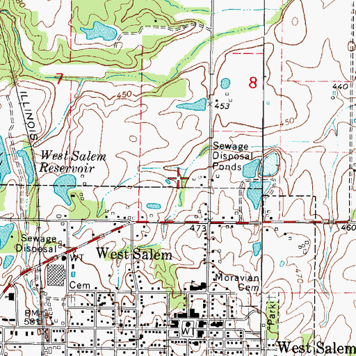 Topographic Map of Salem Election Precinct (historical), IL