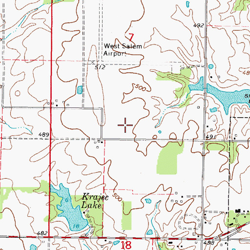 Topographic Map of Salem Number 2 Election Precinct, IL