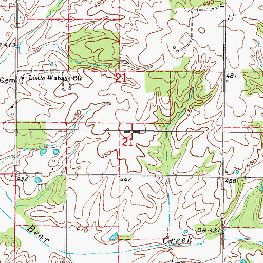 Topographic Map of Shelby Election Precinct (historical), IL