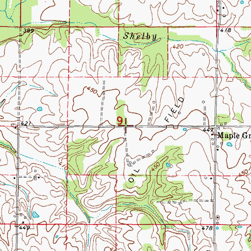 Topographic Map of Shelby Number 1 Election Precinct, IL