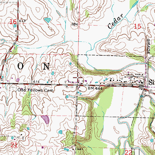 Topographic Map of Simpson Election Precinct, IL