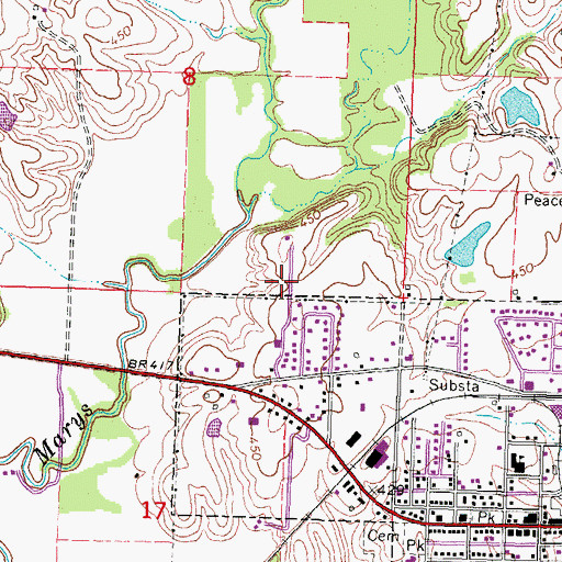 Topographic Map of Steeleville Election Precinct, IL