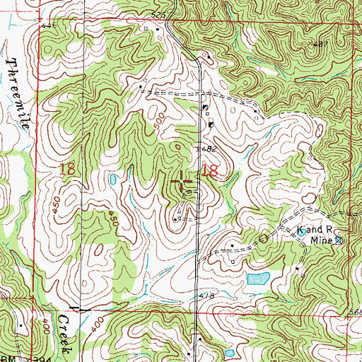 Topographic Map of Stone Church Election Precinct, IL