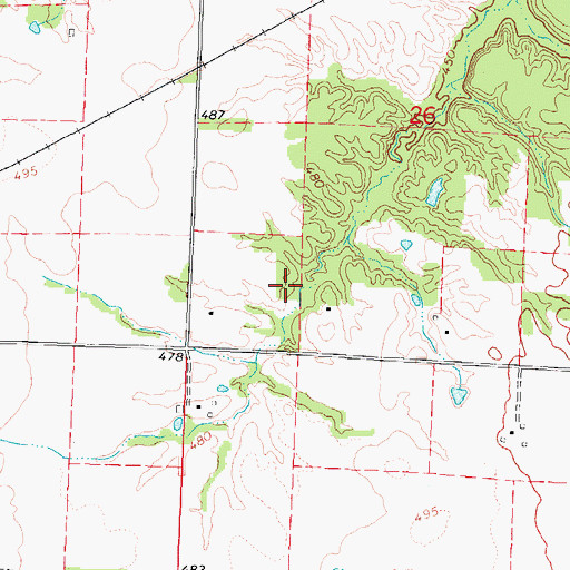 Topographic Map of Tamaroa Number 1 Election Precinct, IL
