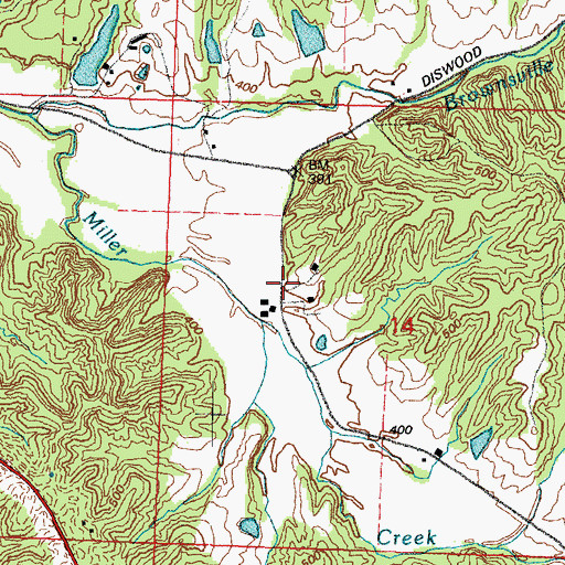 Topographic Map of Thebes Election Precinct, IL
