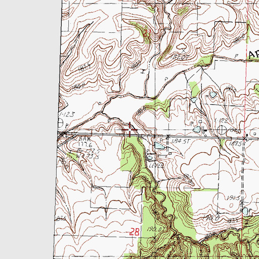 Topographic Map of Waverly Number 1 Election Precinct, IL