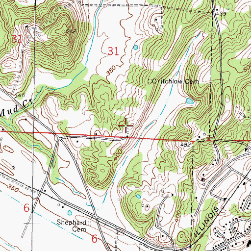 Topographic Map of West Rosiclare Election Precinct (historical), IL