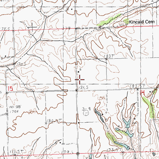 Topographic Map of Winchester Number 1 Election Precinct, IL