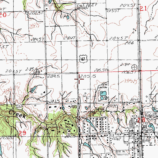Topographic Map of Woodson Election Precinct, IL