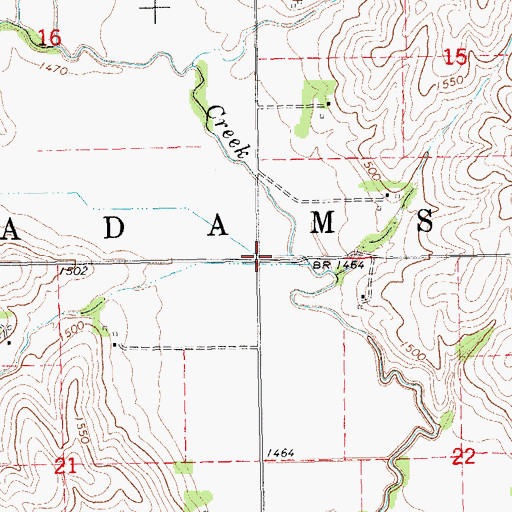 Topographic Map of Adams Election Precinct, NE