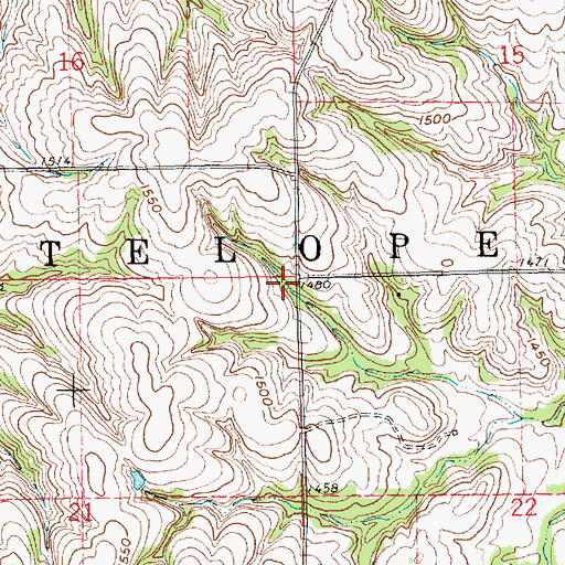 Topographic Map of Antelope Election Precinct, NE