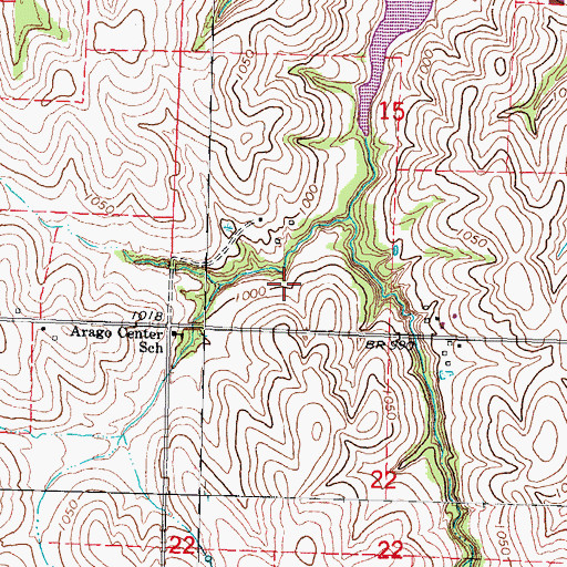 Topographic Map of Arago Election Precinct, NE