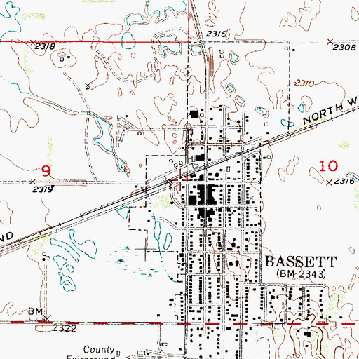 Topographic Map of Bassett Election Precinct, NE