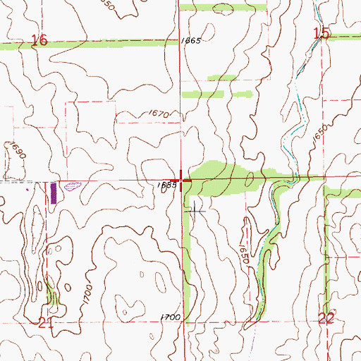 Topographic Map of Battle Creek Election Precinct, NE