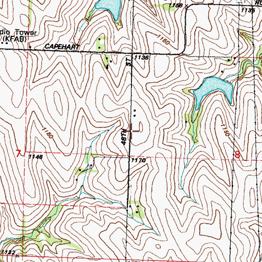 Topographic Map of Bellevue Second III Election Precinct, NE