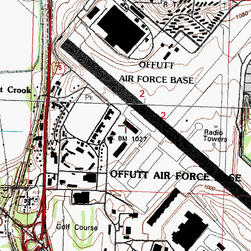 Topographic Map of Bellevue Second IV Election Precinct, NE
