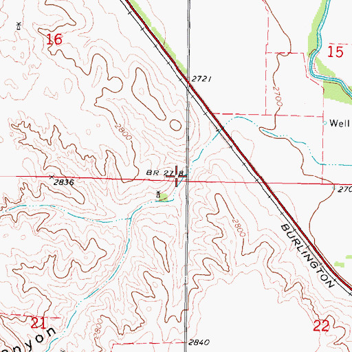 Topographic Map of Beverly Election Precinct, NE