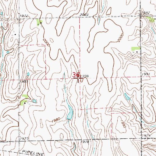 Topographic Map of Blue Hill Election Precinct (historical), NE