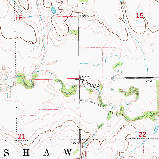 Topographic Map of Bradshaw Election Precinct, NE