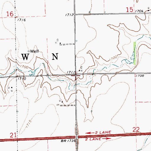 Topographic Map of Brown Election Precinct, NE