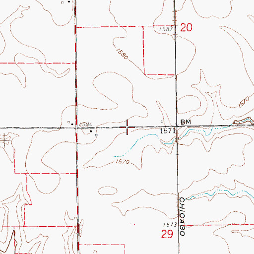 Topographic Map of Bruning Election Precinct, NE