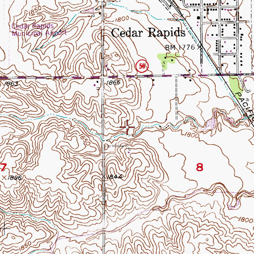 Topographic Map of Cedar Election Precinct, NE