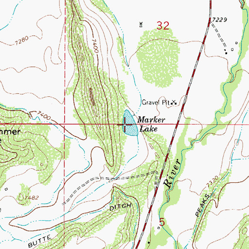 Topographic Map of Marker Lake, CO