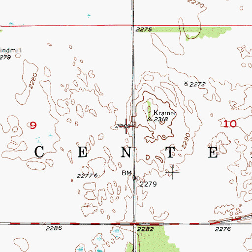 Topographic Map of Center Election Precinct, NE