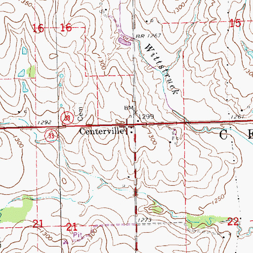 Topographic Map of Centerville Election Precinct, NE
